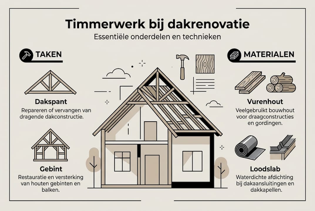 In beeld: houtbewerking en gebruikte materialen bij dakrenovatie