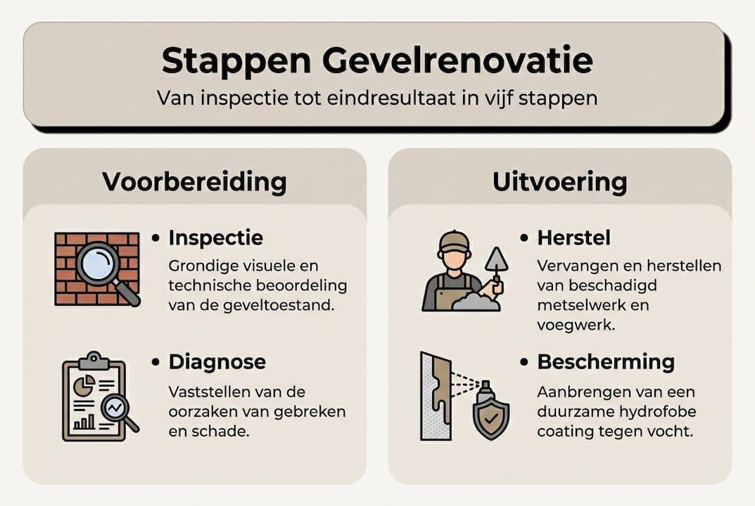 Overzichtelijk stappenplan voor gevelrenovatie in één oogopslag