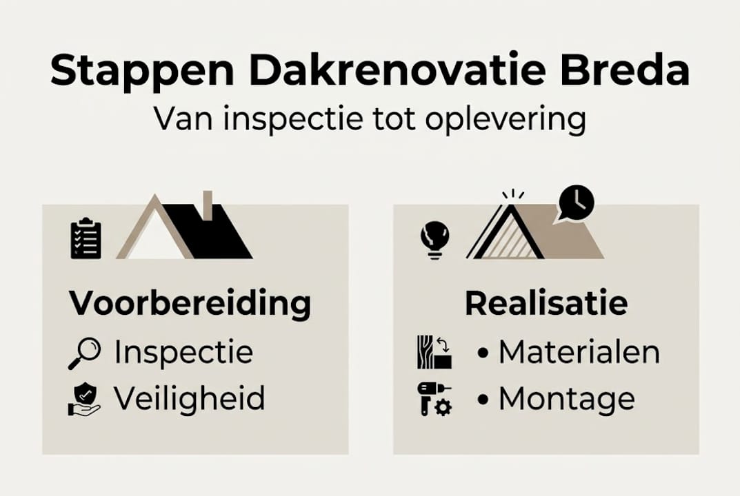 Overzichtelijke infographic: stap voor stap je dak renoveren
