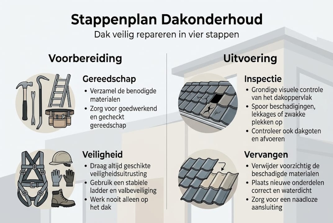 Infographic: Een helder stappenplan voor het onderhoud van je dak
