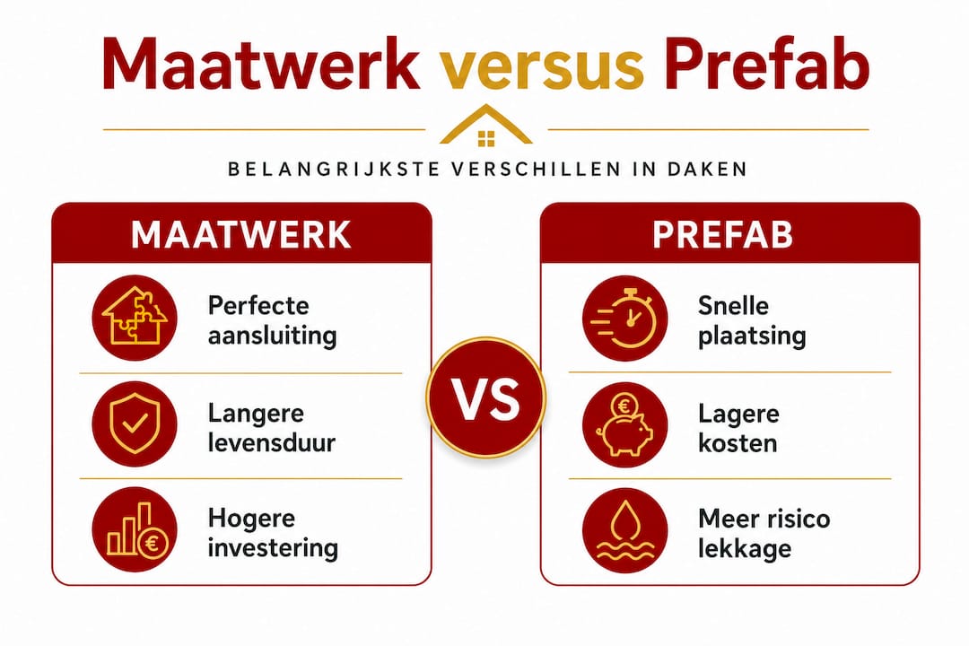 Overzicht: de verschillen tussen maatwerk en prefab daken in beeld gebracht