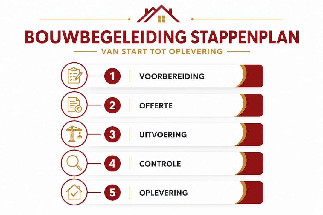 Infographic: Stappenplan voor bouwbegeleiding in één oogopslag