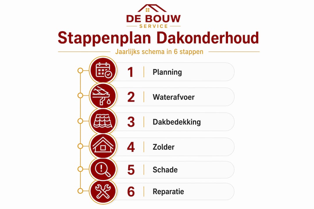 Overzicht: het dakonderhoud stap voor stap in 6 fases