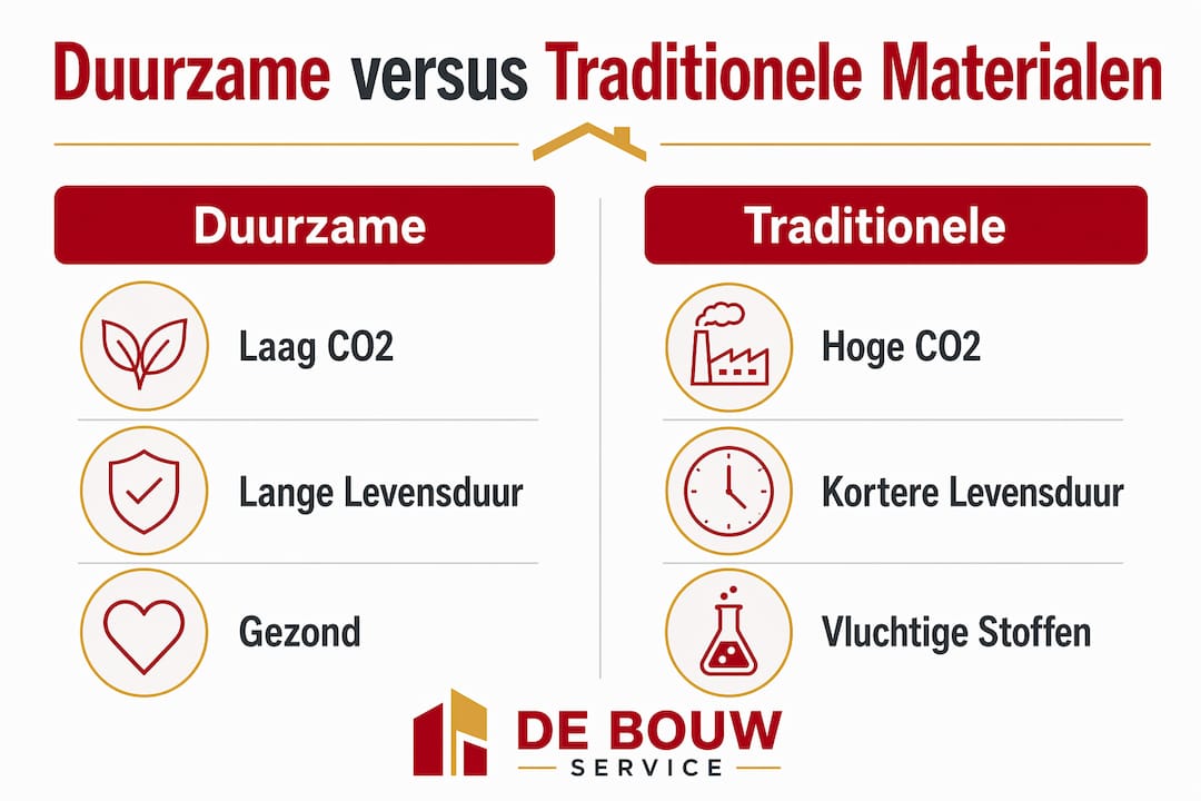 Infographic: Duurzame materialen versus traditionele materialen – een overzicht
