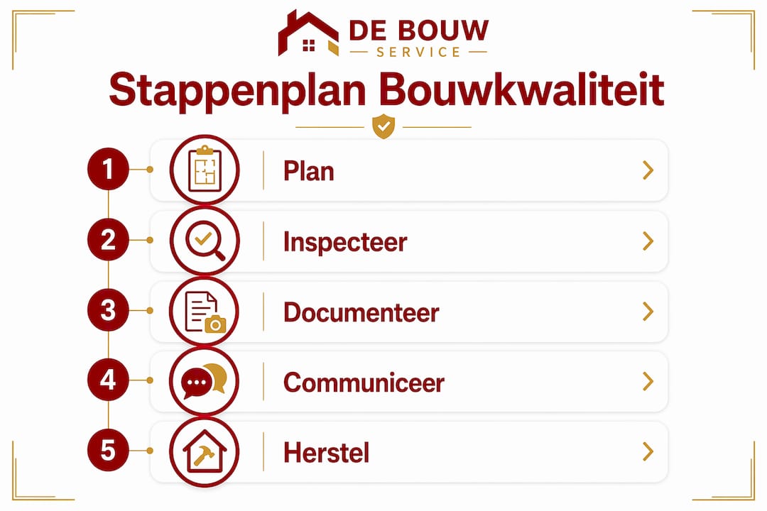 Infographic: stappenplan voor het borgen van bouwkwaliteit