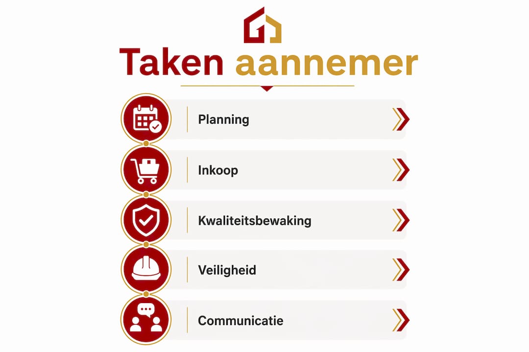 Infographic: de belangrijkste taken van een aannemer op een rij