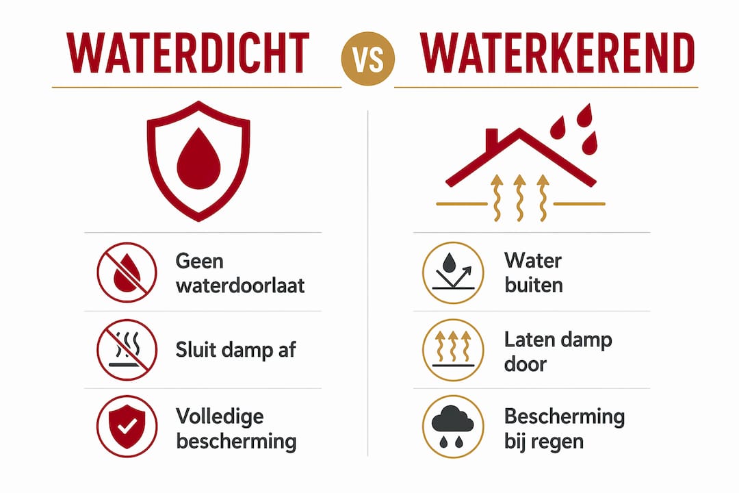 Infographic: het verschil tussen waterdicht en waterafstotend in één oogopslag