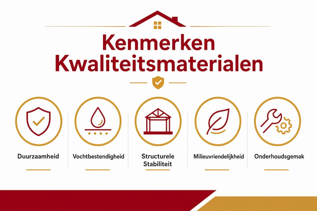 Infographic met de belangrijkste eigenschappen van hoogwaardige materialen
