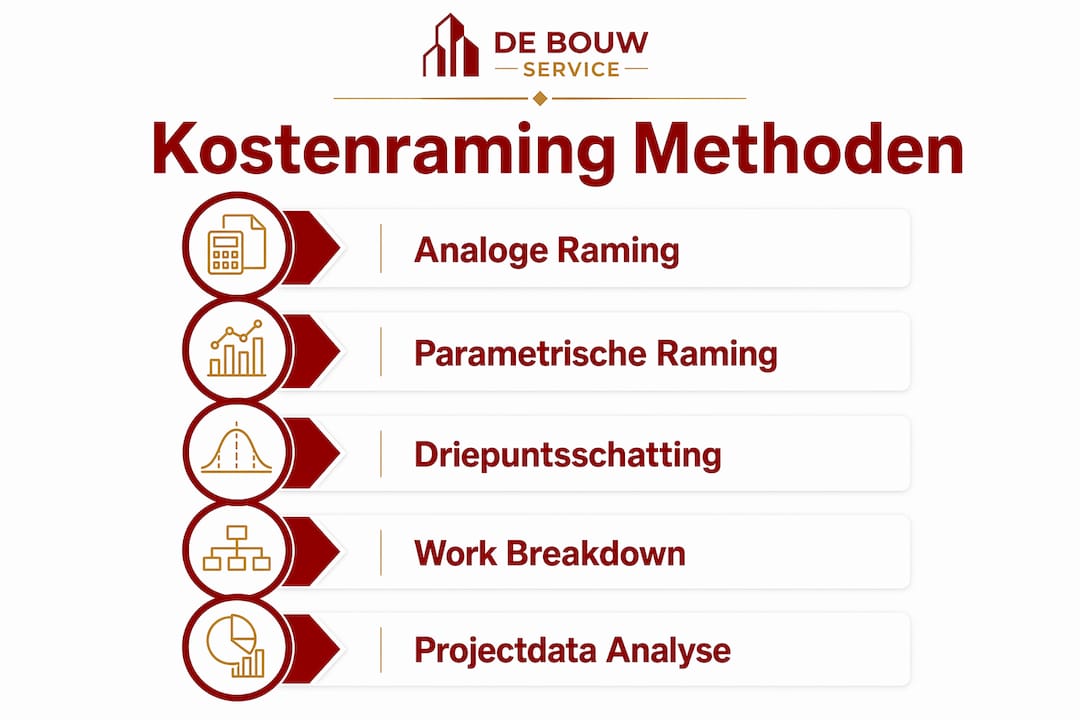 Infographic: een helder overzicht van verschillende methoden om bouwkosten te ramen