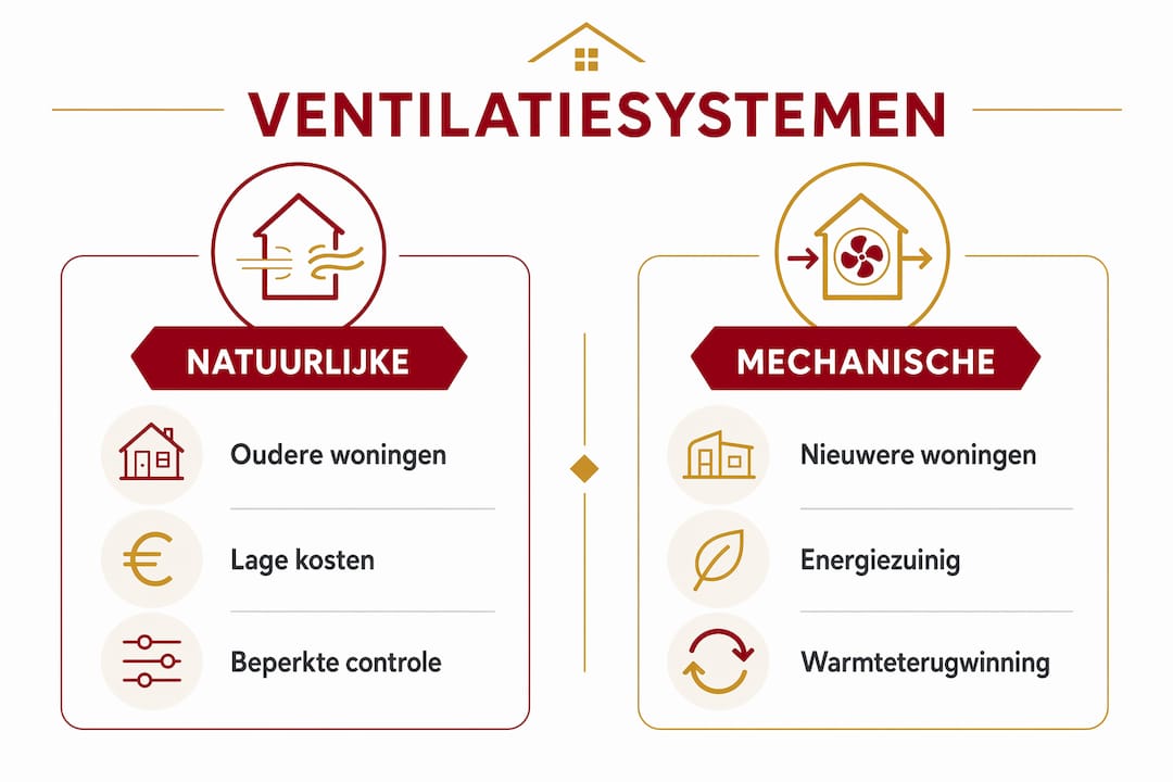 Infographic: een overzicht van de verschillende ventilatiesystemen voor woningen