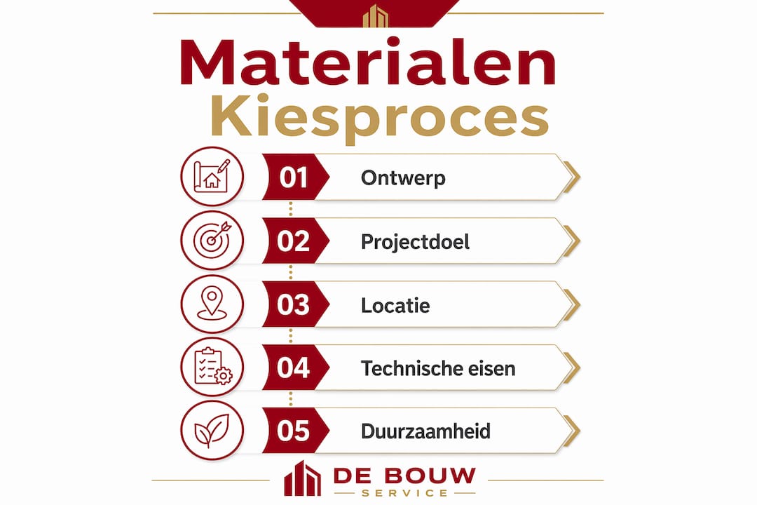 Overzicht: stappenplan voor het kiezen van het juiste materiaal