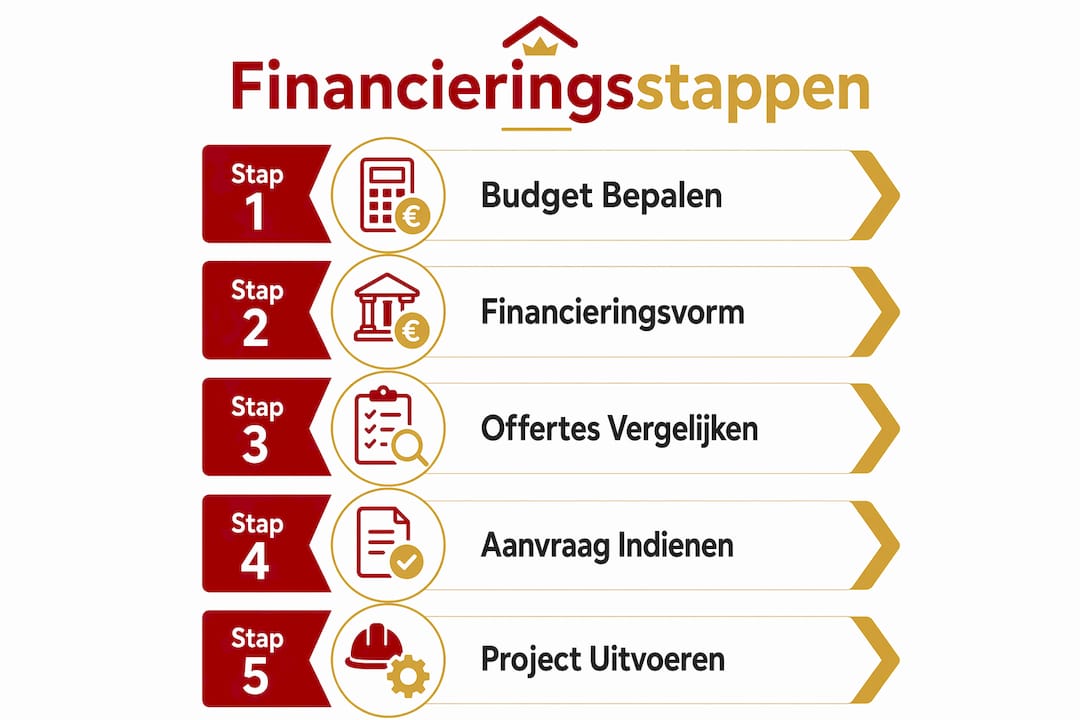 Overzichtelijke infographic: zo financier je stap voor stap jouw woningrenovatie