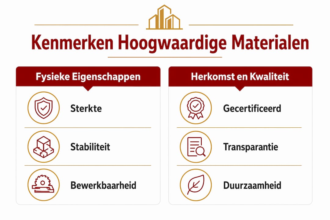 Overzicht van de belangrijkste eigenschappen van topkwaliteit materialen