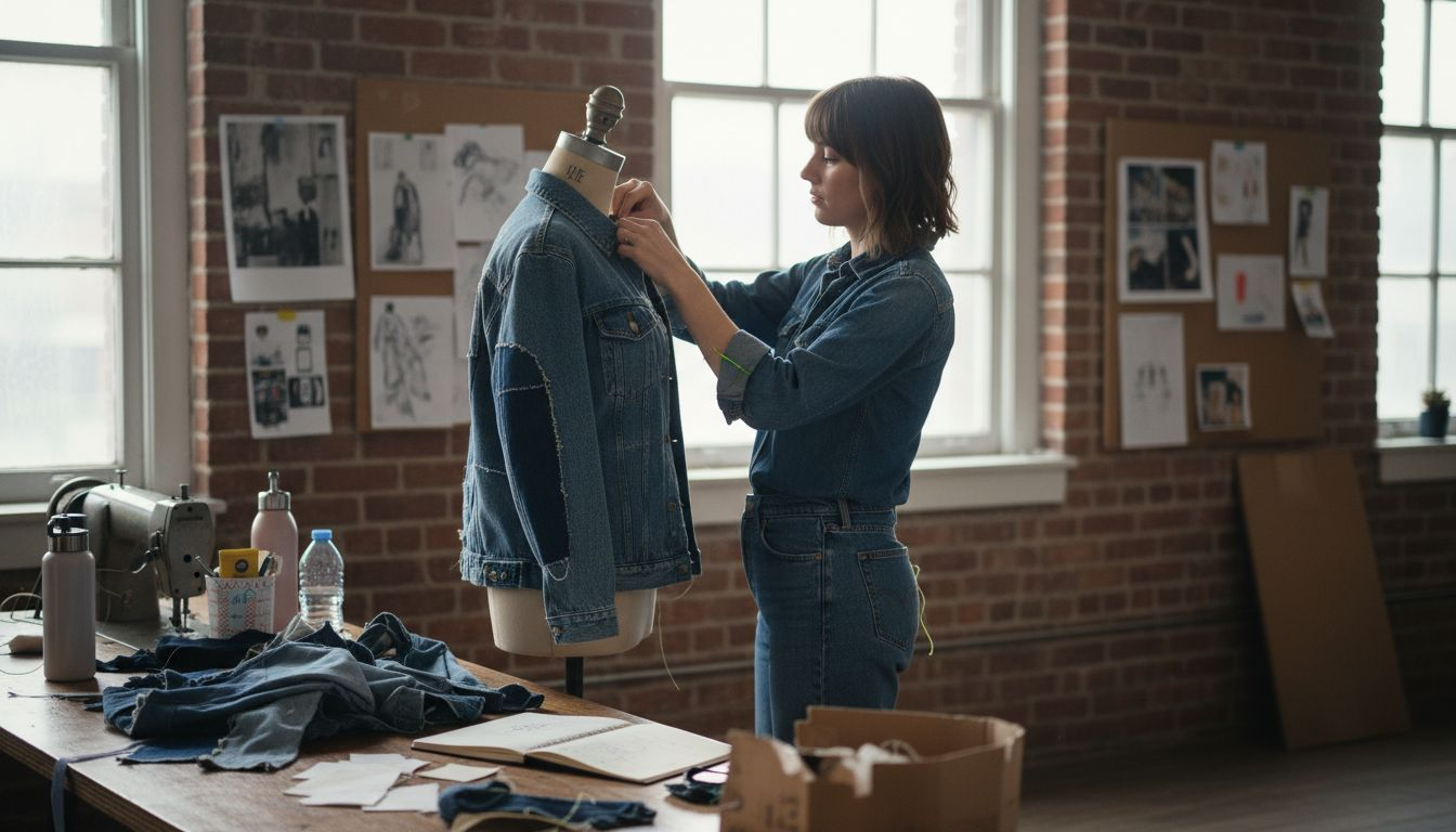 Designer working with sustainable streetwear materials