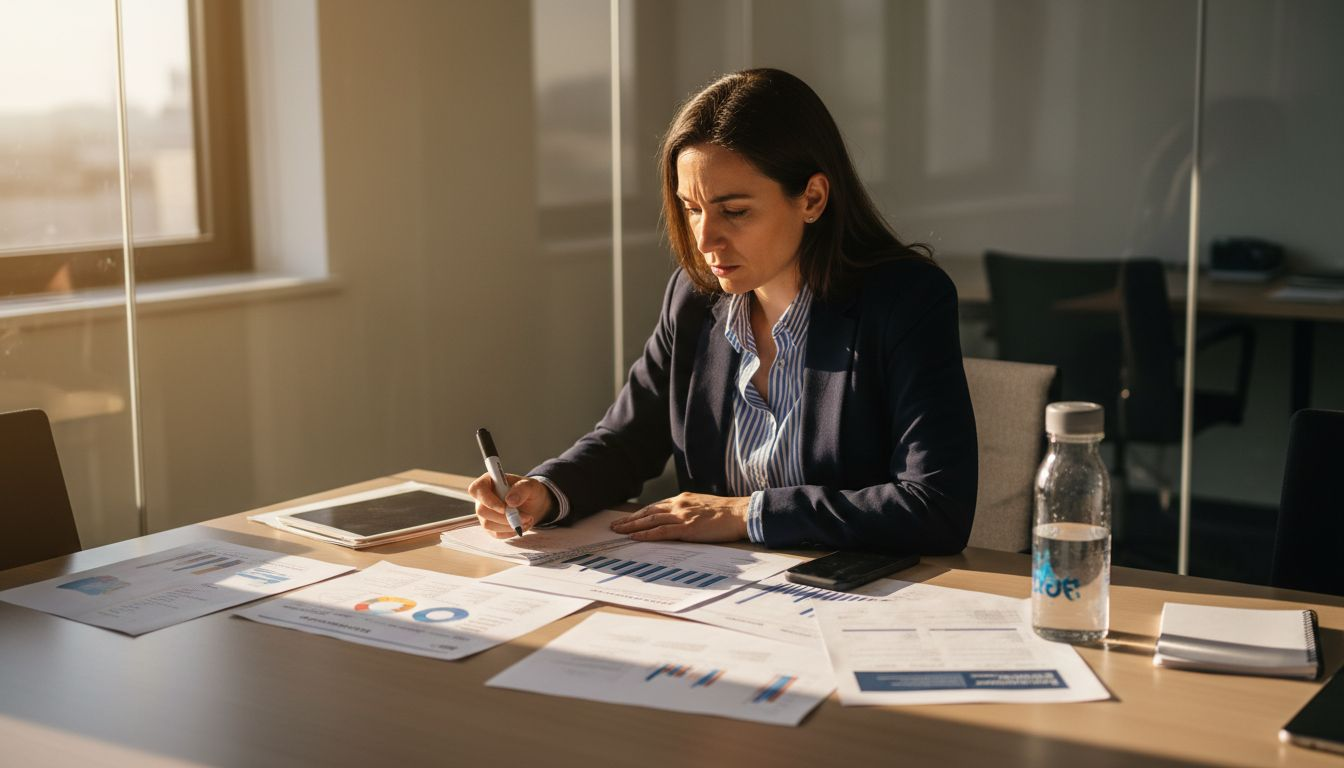 Marketing manager evaluating MMP solution charts