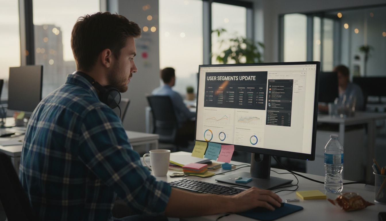 Data analyst reviewing retargeting dashboards