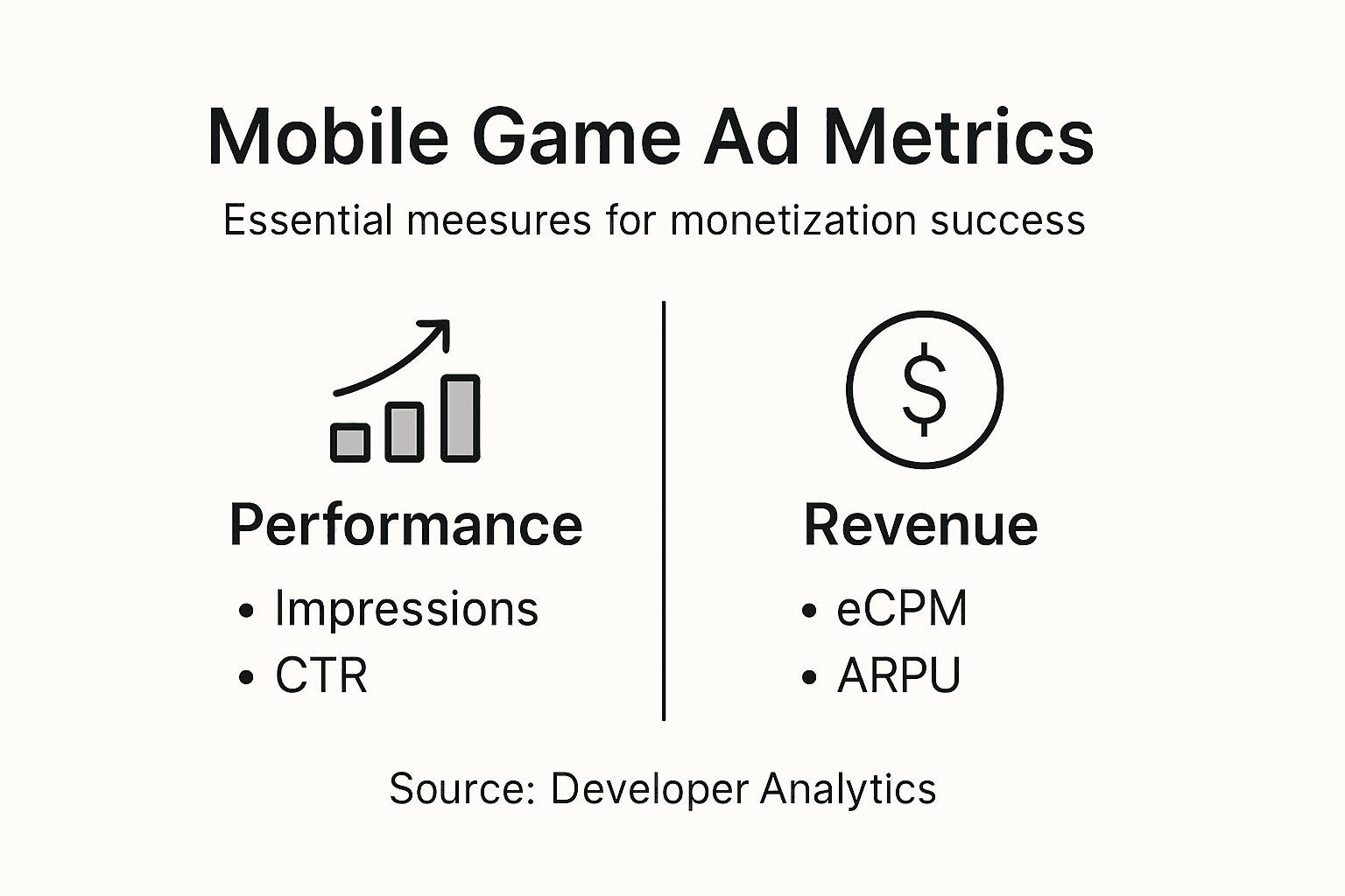 Infographic showing ad monetization metrics overview