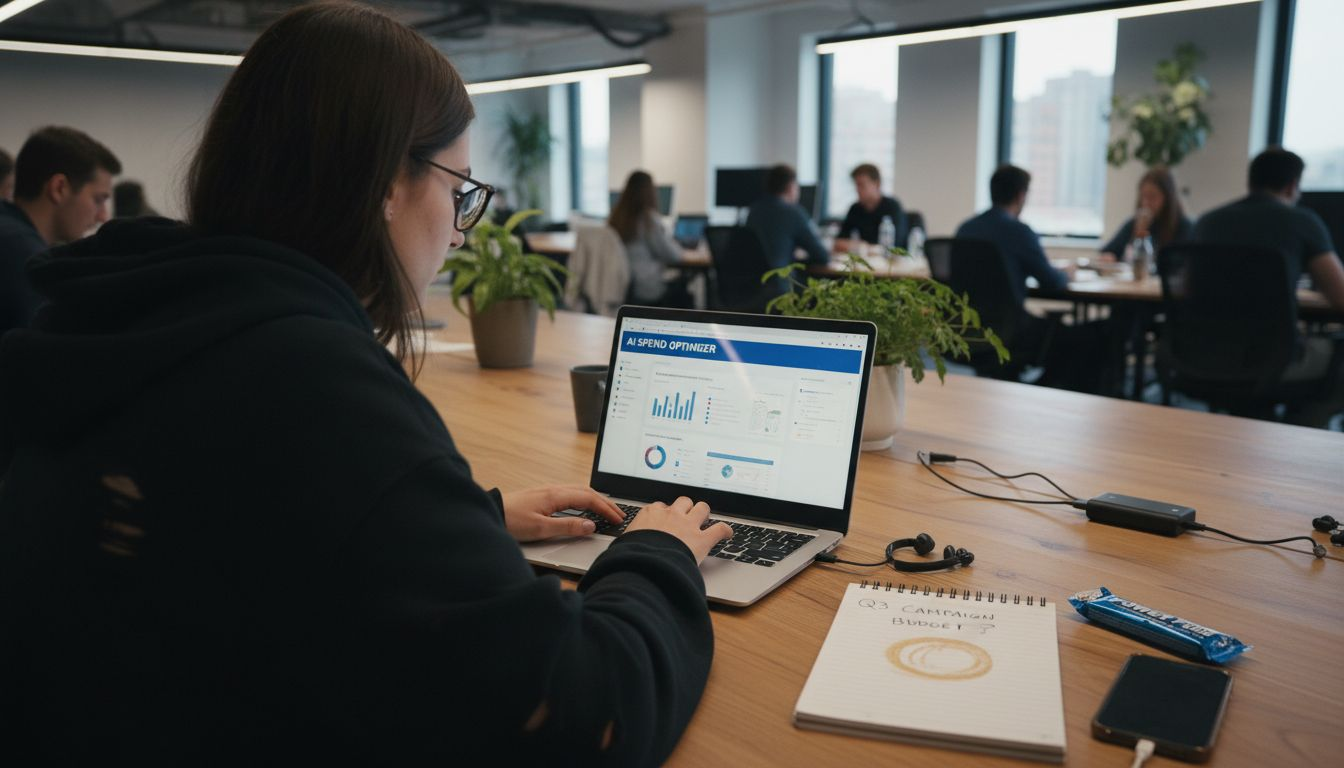 Analyst using AI-powered campaign dashboard