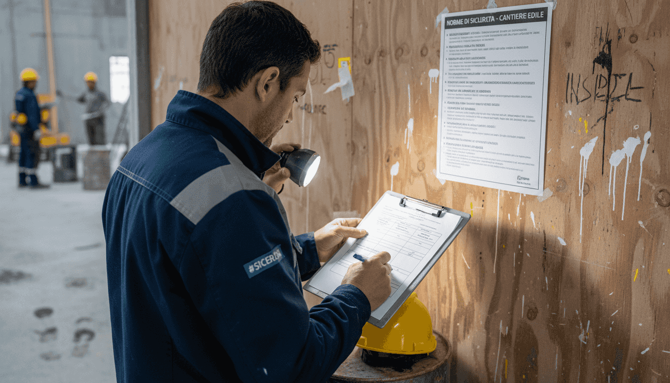 Il responsabile della sicurezza verifica che tutte le normative vigenti siano rispettate in cantiere.