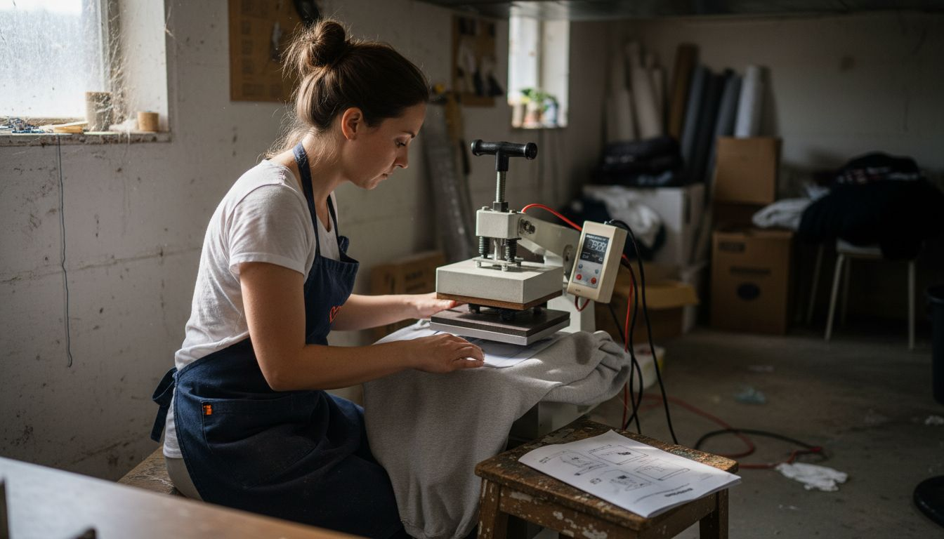Applying DTF transfer with heat press
