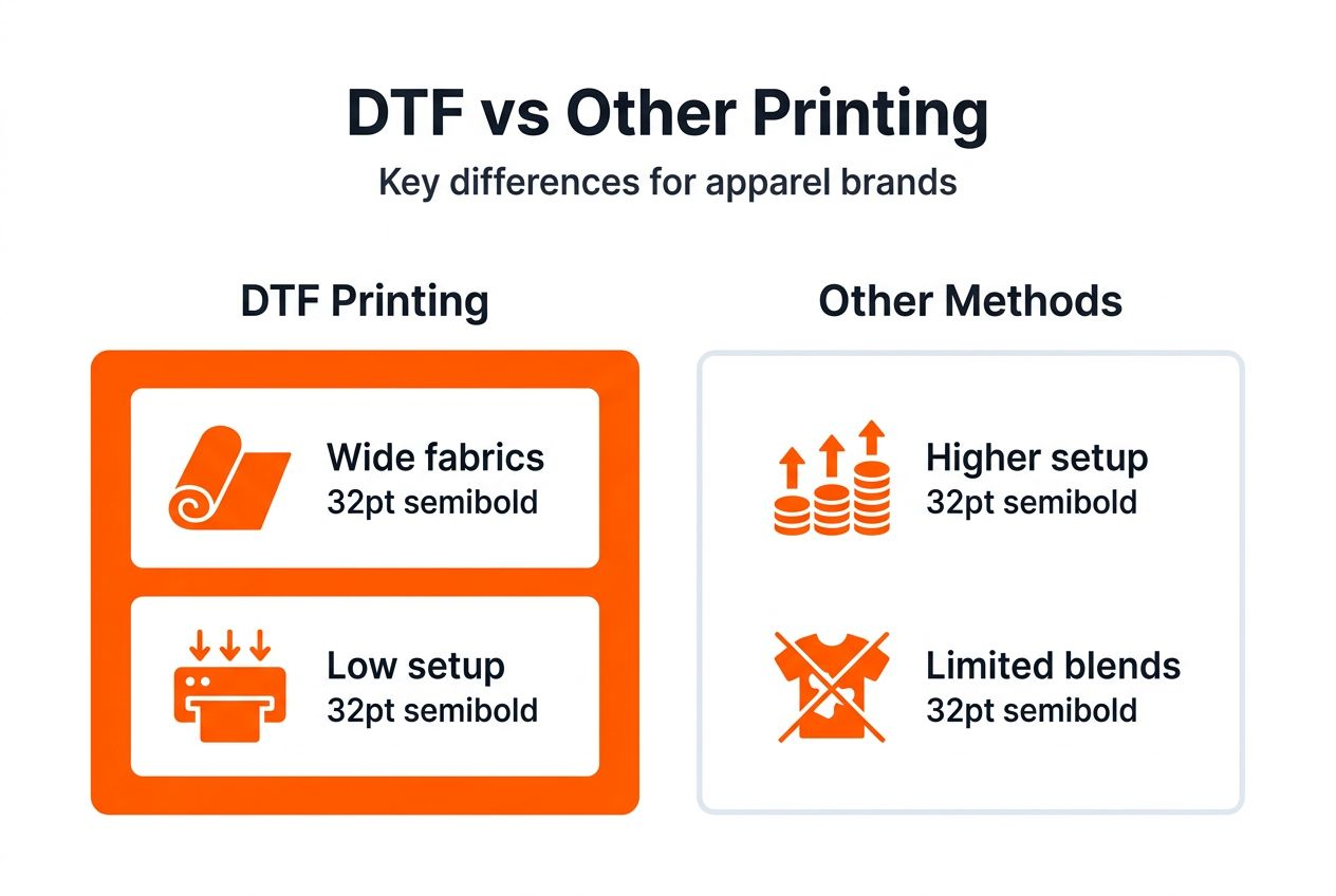 Infographic comparing DTF and other methods