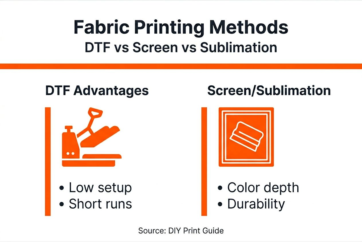 Infographic comparing fabric print methods
