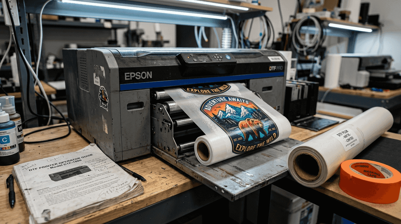 Direct to film printer printing white underbase