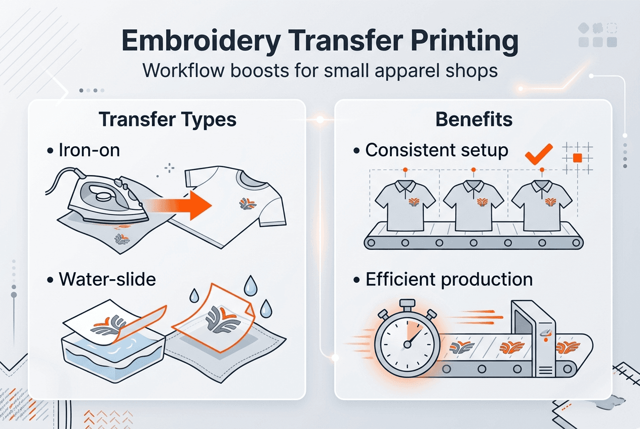 Infographic showing transfer types and workflow benefits