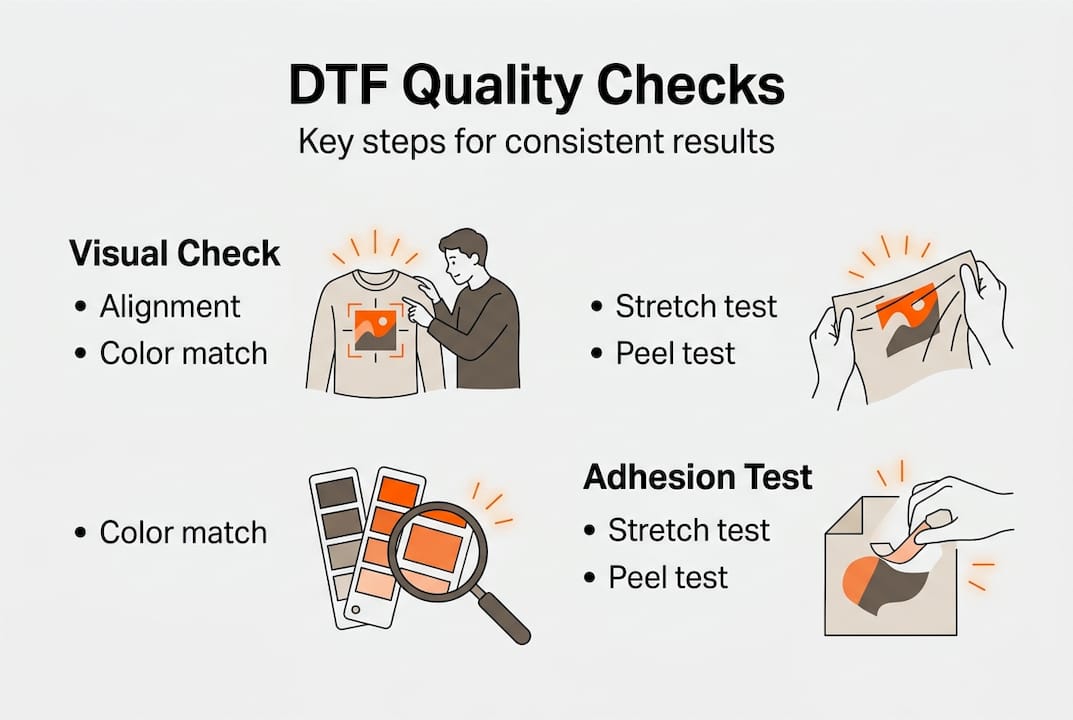 Infographic of DTF workflow quality checks