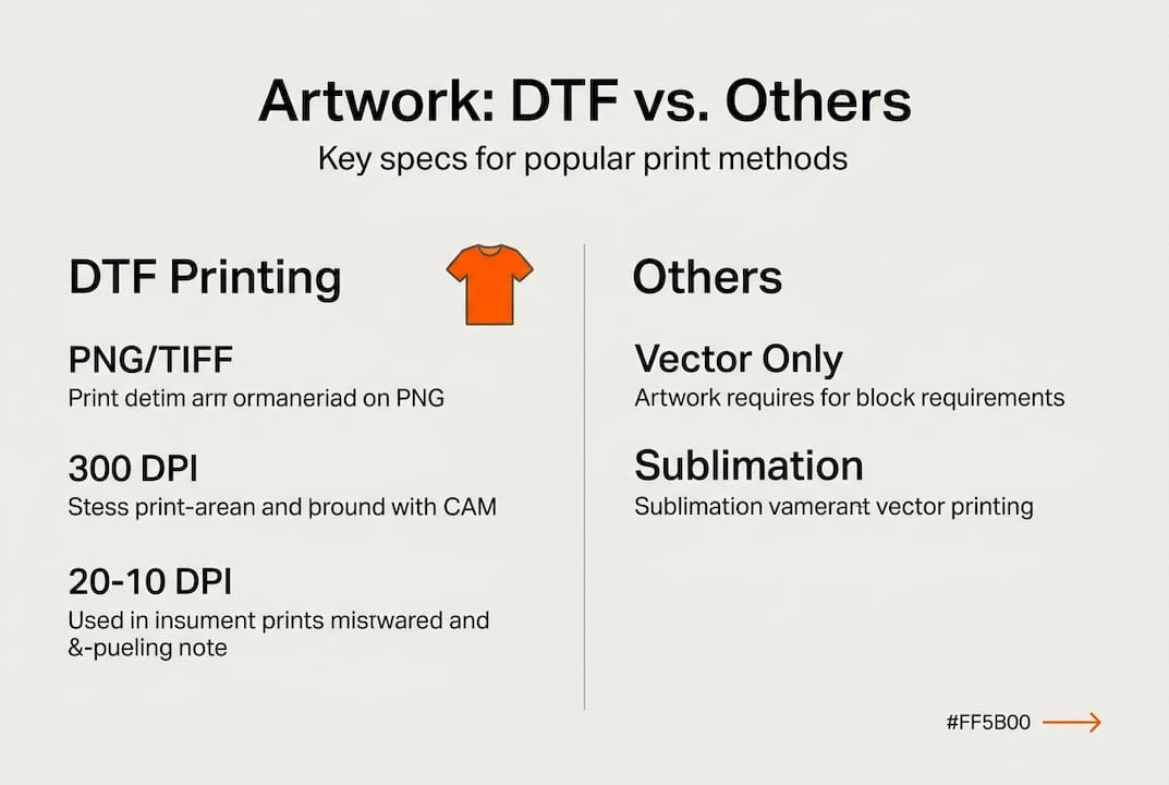 Infographic compares artwork specs across print methods