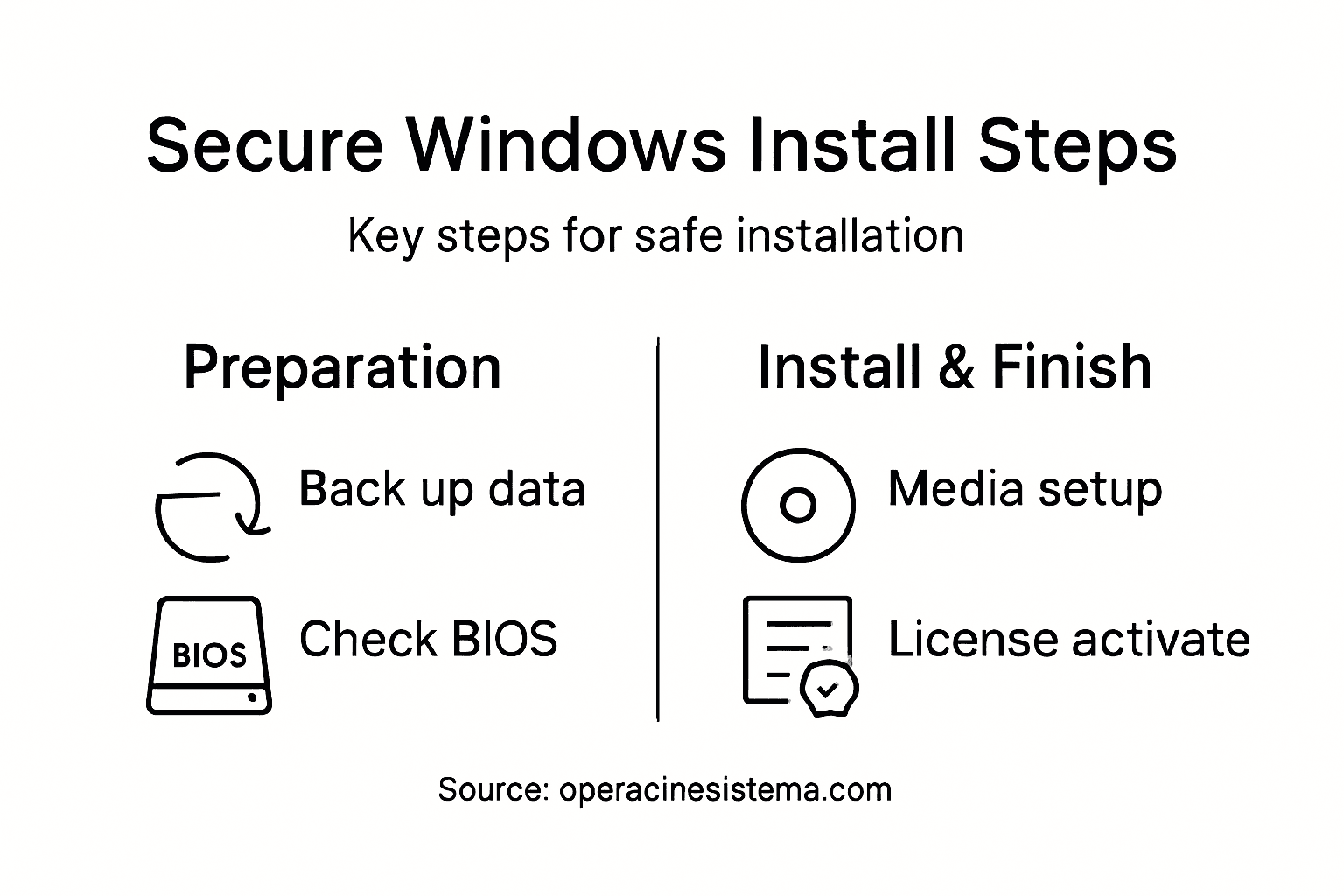 Infographic shows secure Windows install steps