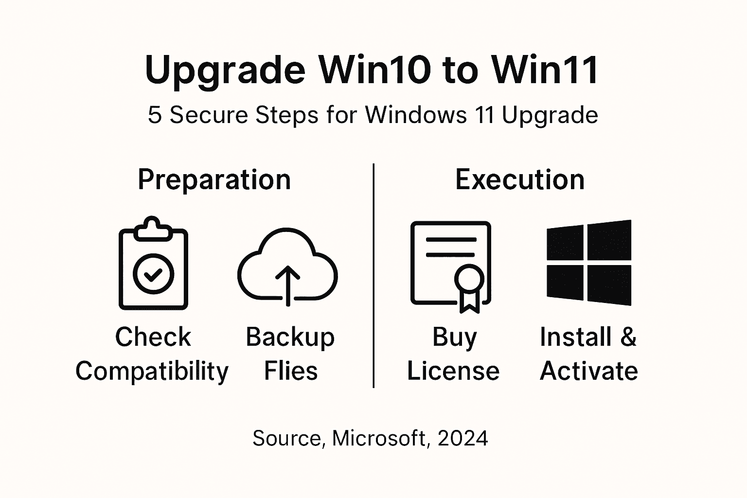 Infographic of Windows upgrade process steps