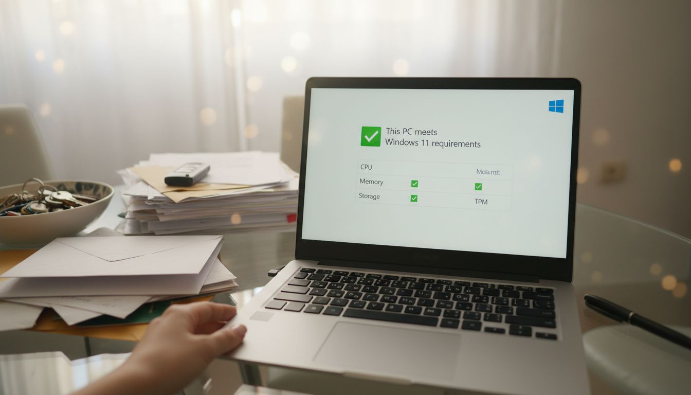 Laptop running PC Health Check tool