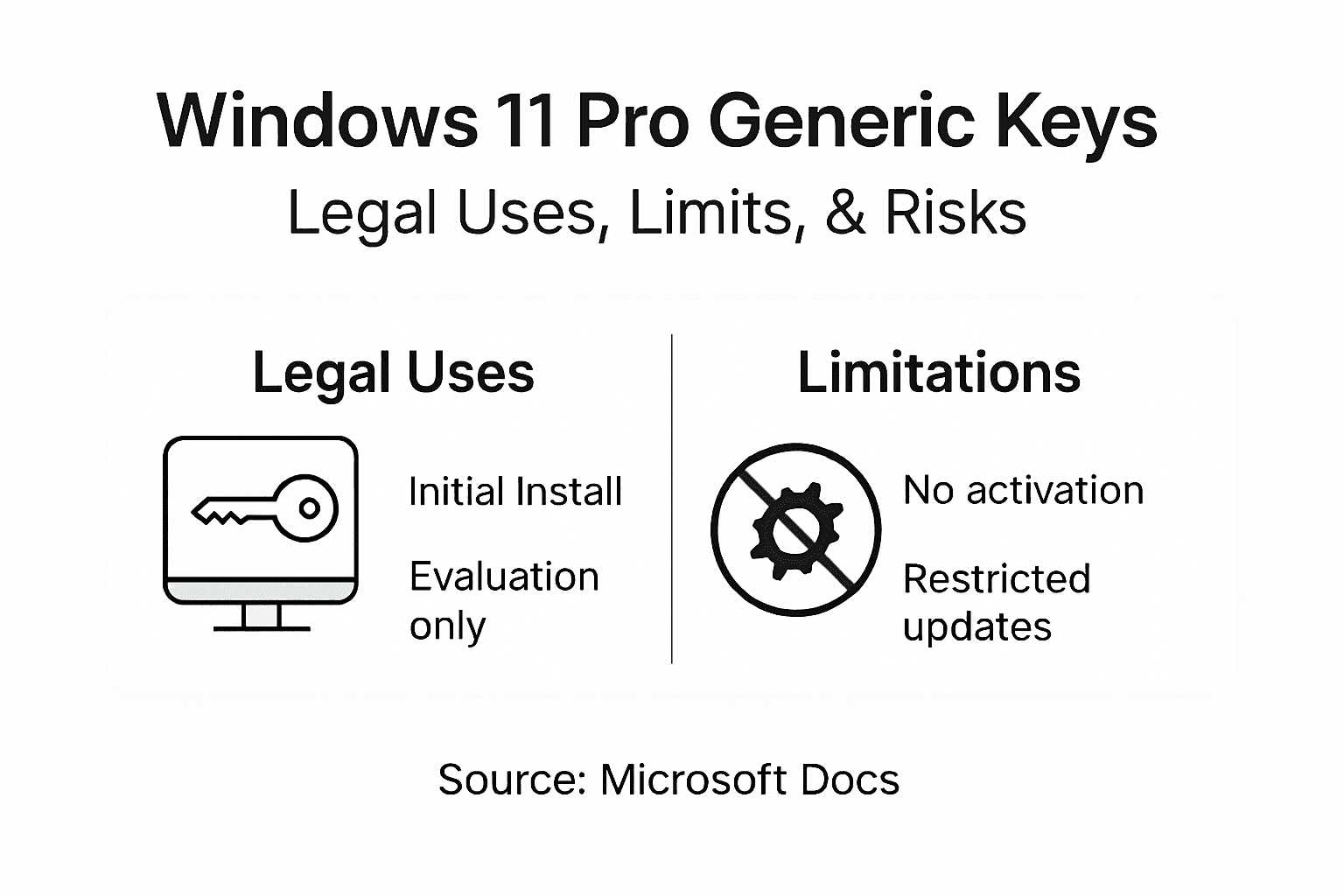 Infographic of key uses and limitations