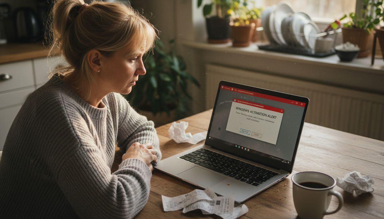 Woman sees malware warning using free key