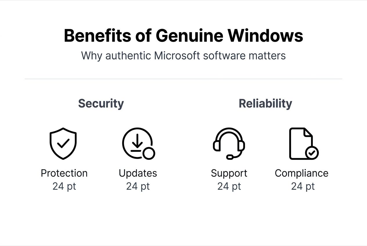 Infographic about authentic Windows OS benefits