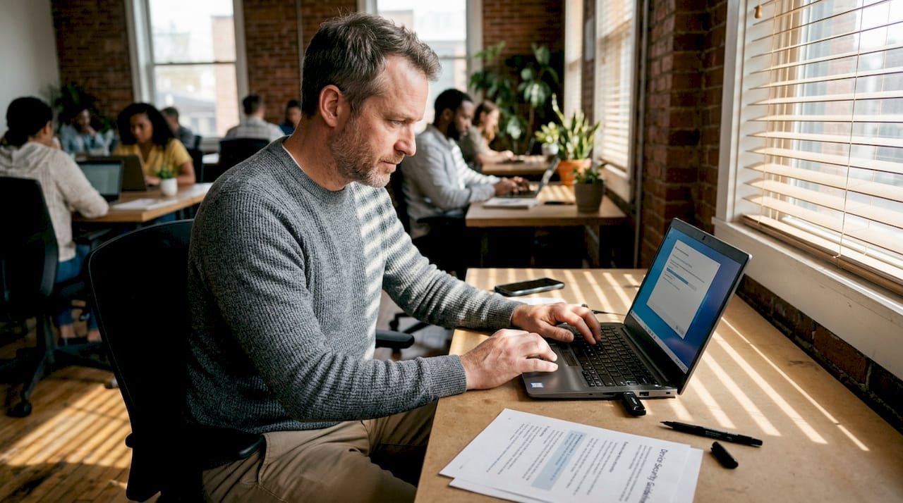 IT worker setting up BitLocker encryption