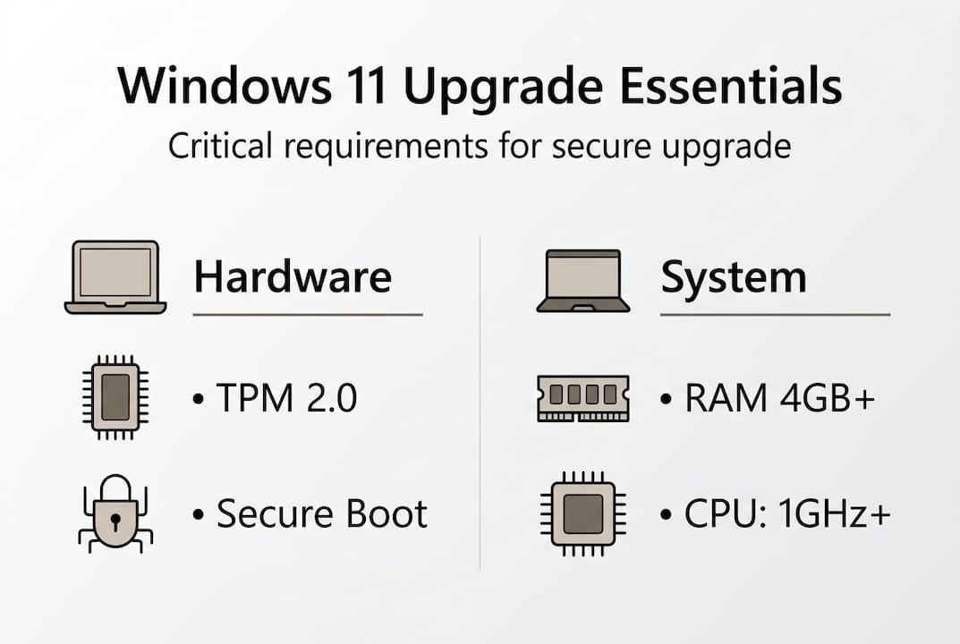 Infographic on Windows 11 hardware requirements