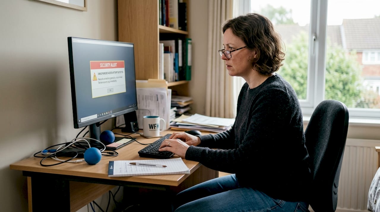 Home office user facing software alert