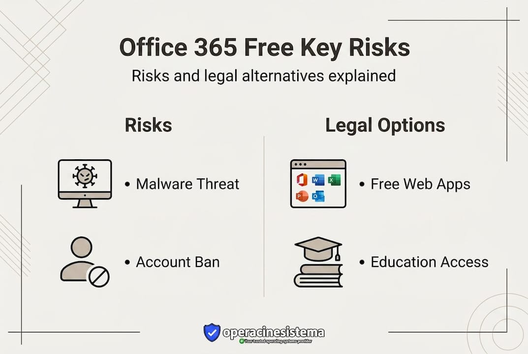 Infographic showing Office 365 risks and safe options