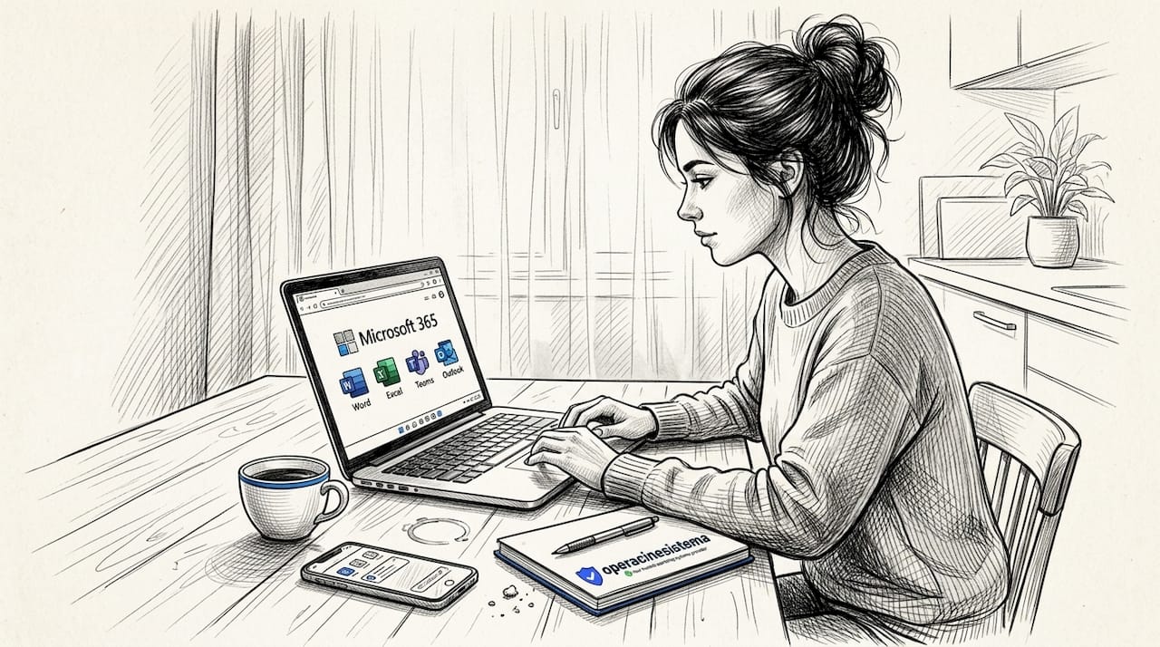 Woman using Microsoft 365 web apps on laptop