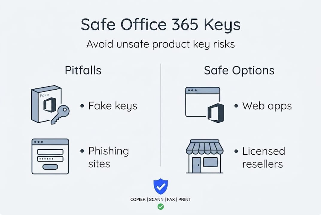 Infographic on Office 365 key risks and safe solutions