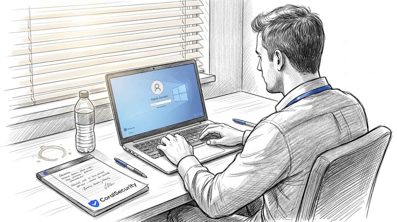 Person logging into Windows 365 desktop