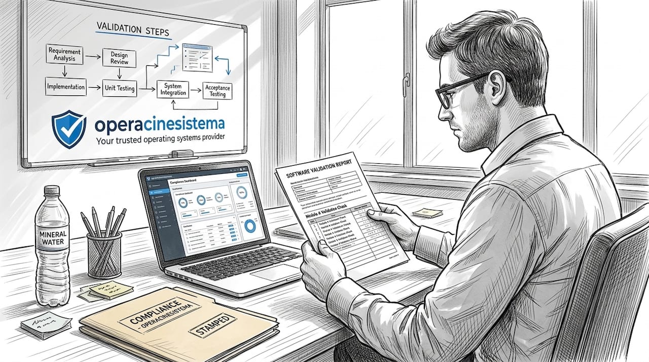 IT manager reviewing software validation documents