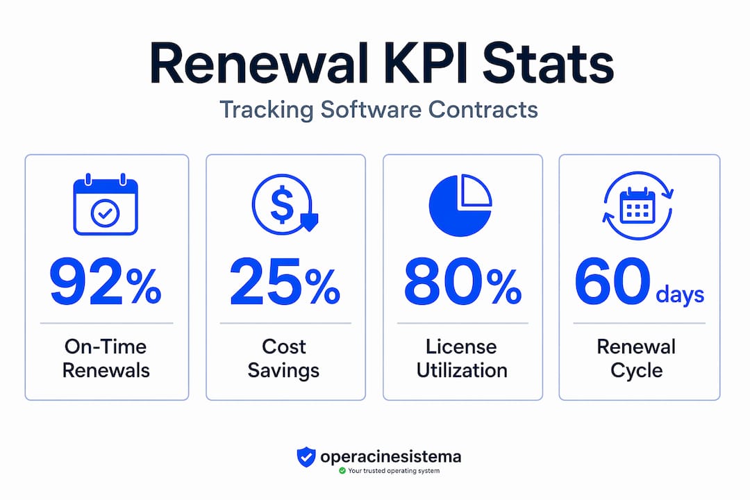 Infographic of software renewal KPIs