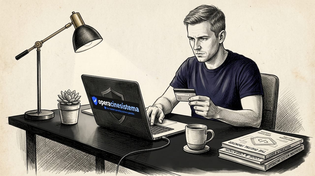 Man requesting software refund at home desk