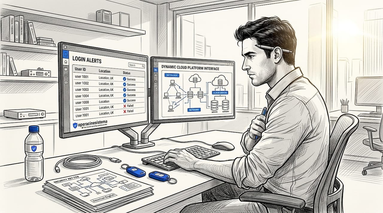 IT professional monitoring cloud security alerts