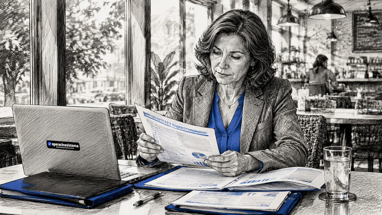 Professional woman reviewing security questionnaire