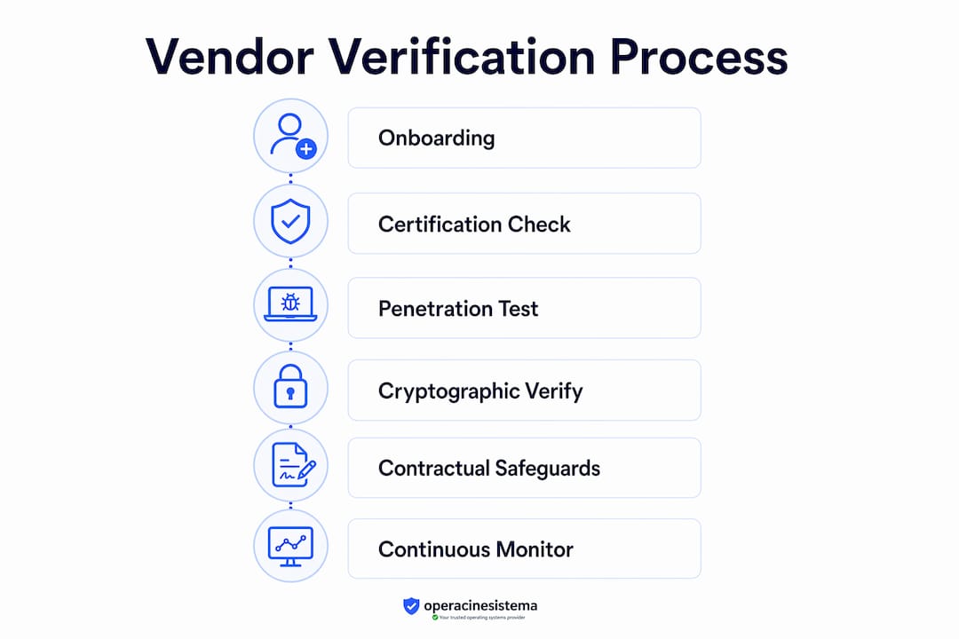 Infographic showing steps of vendor verification process