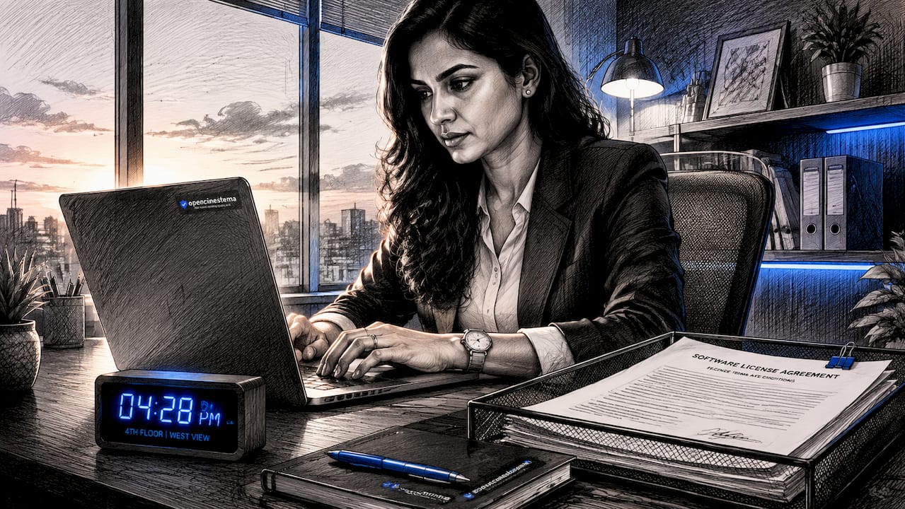 Person working with license management software